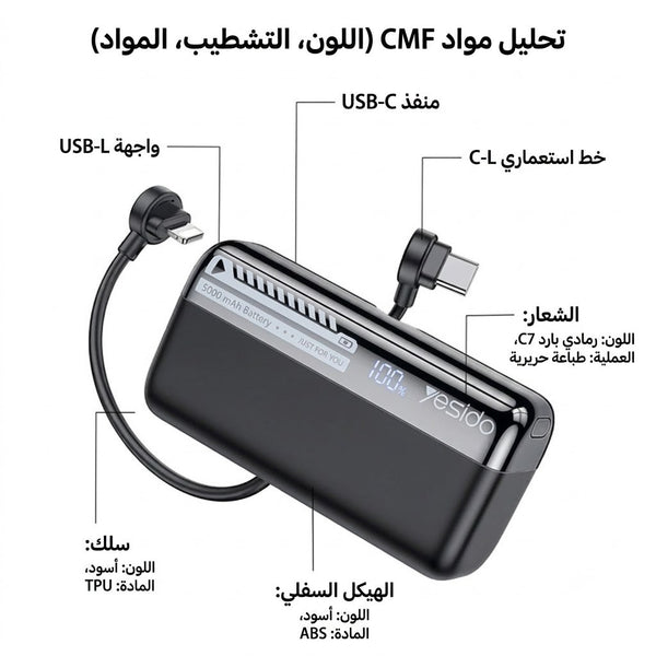 بنك الطاقة الكبسولي الذكي بقوة 22.5 واط