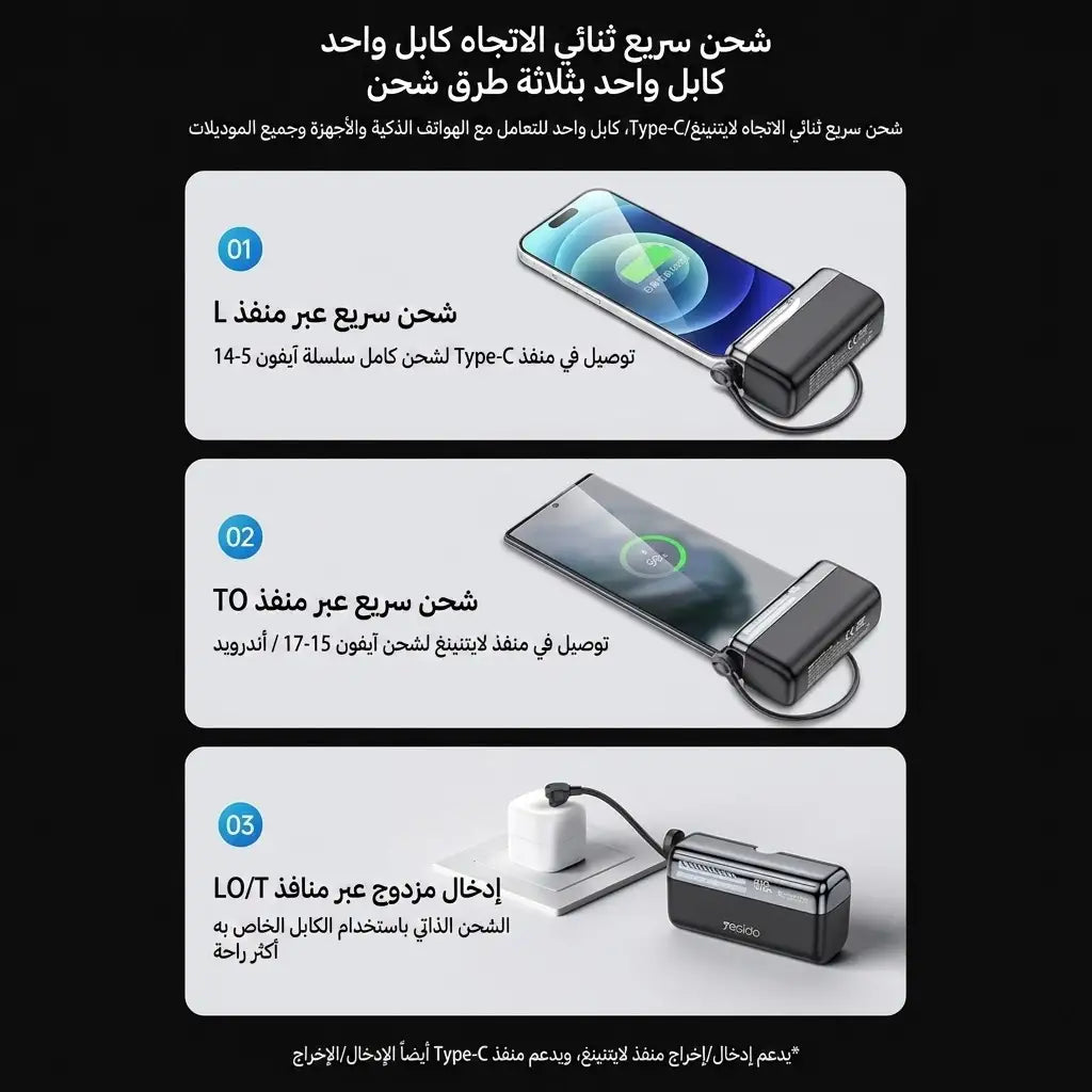 بنك الطاقة الكبسولي الذكي بقوة 22.5 واط